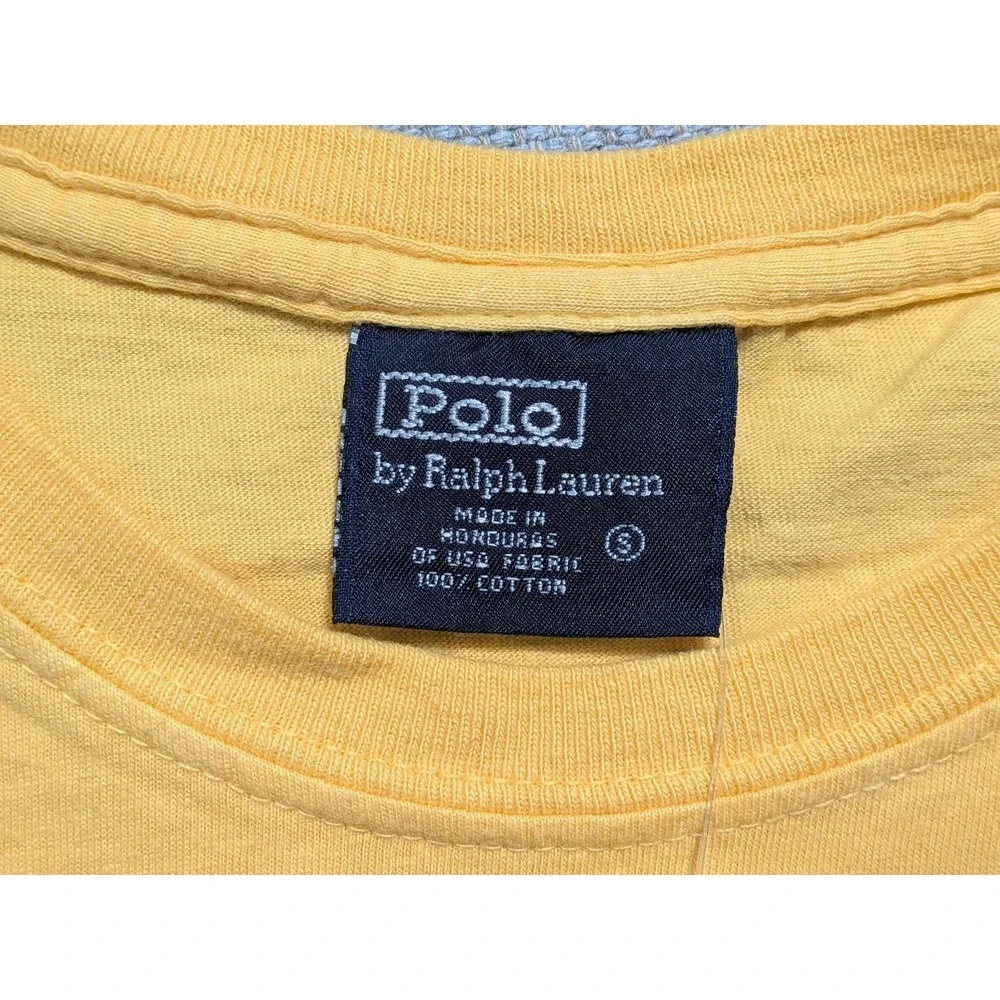 Polo Ralph Lauren Men's Yellow Small Crew Neck 100% Cotton T-Shirt Pony Logo NWT